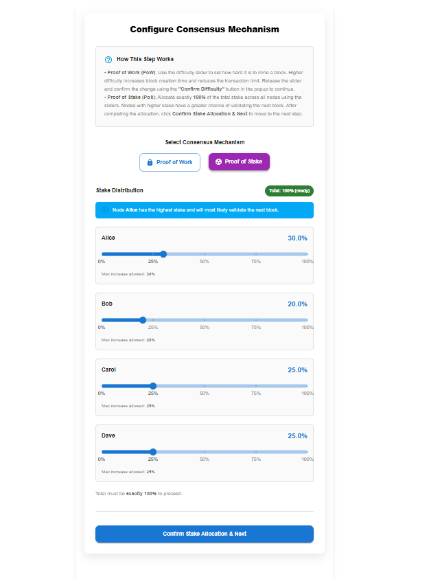 Configure Proof of Stake